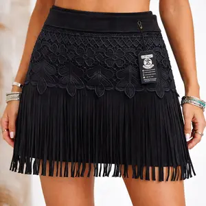 fringe women mini skirt