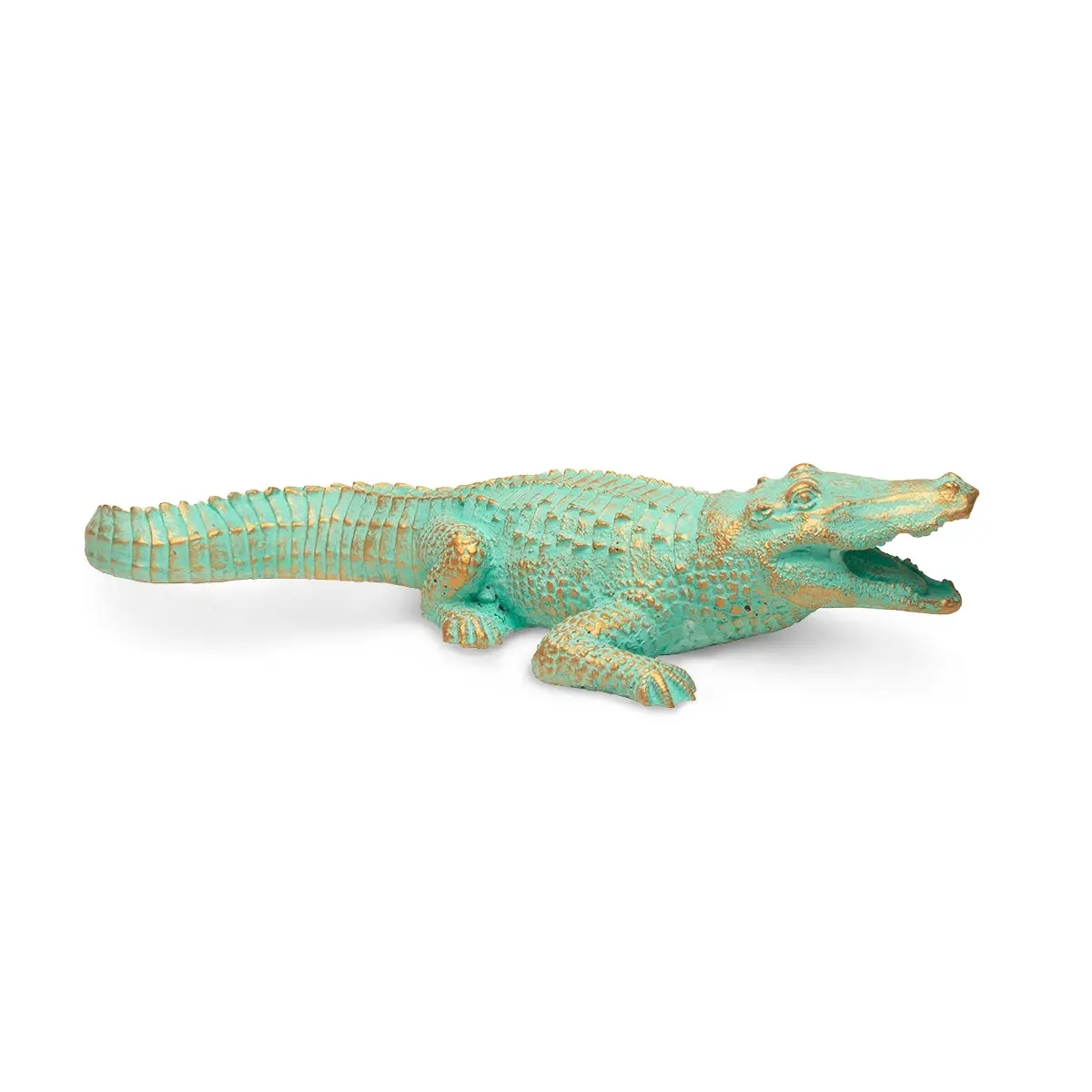 Nile Crocodile Statue - Made in Egypt, Natural Finish, Unique Design, Ideal for Home Decor