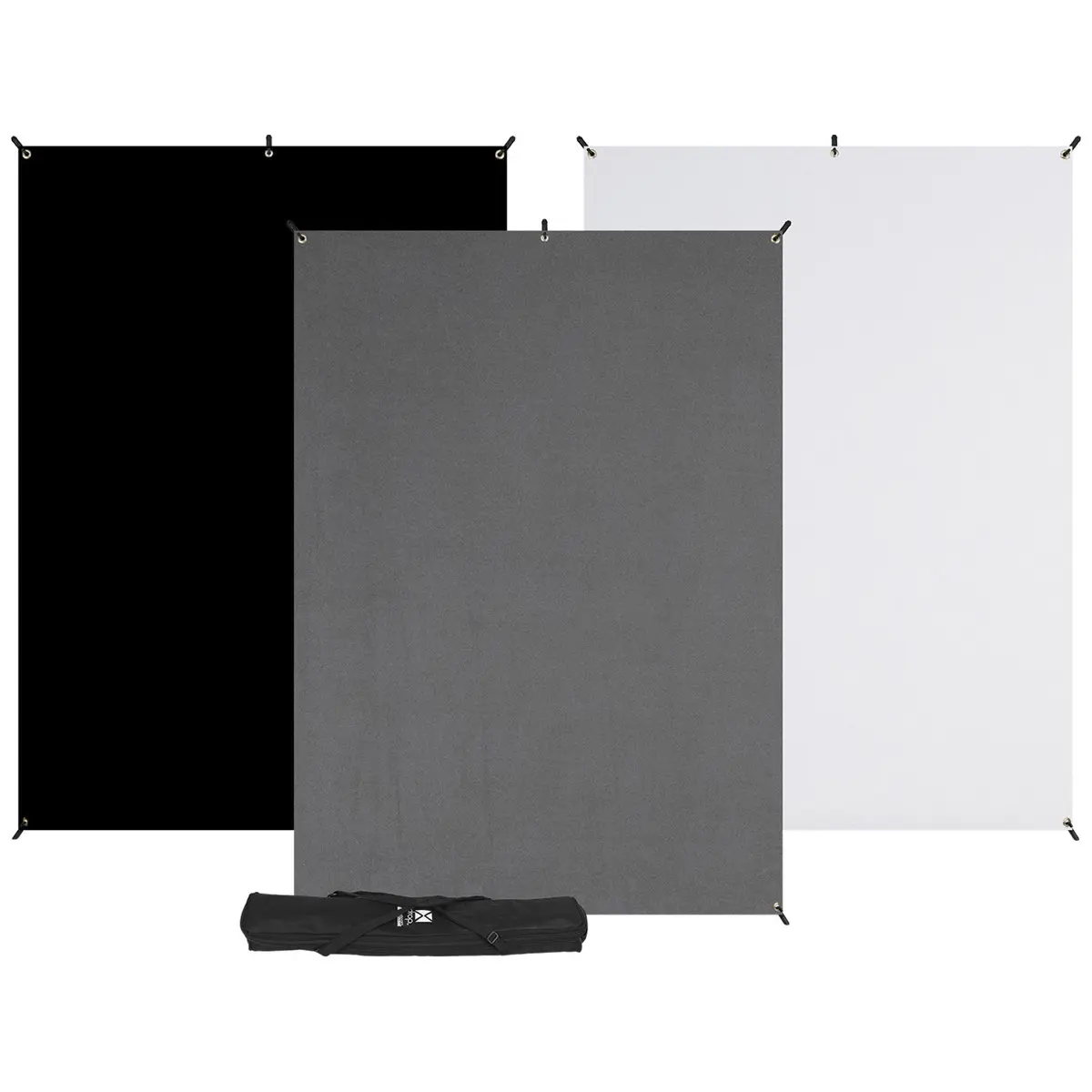Westcott 5x7' X-Drop Durable Camera Backdrop Kit - 3-Pack Multi-Color Backdrops with Stand, Camera Accessories for Photography