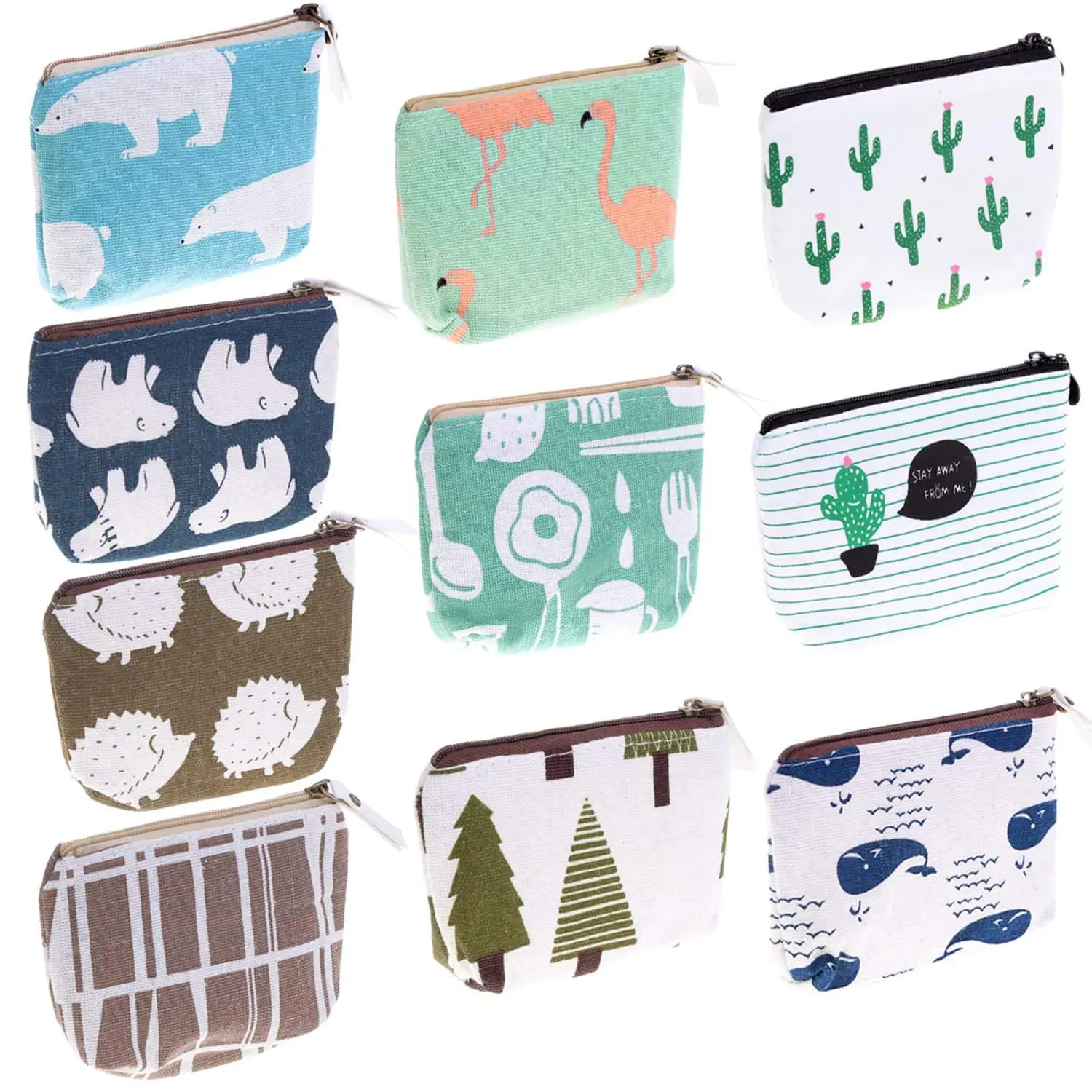10Pcs/Set Mini Canvas Purse,Zipper Change Purse,Small Zipper Pouch,Coin Purse for Women Travel Cosmetic Organizer,Christmas Party Gifts,Hand Tools Kits