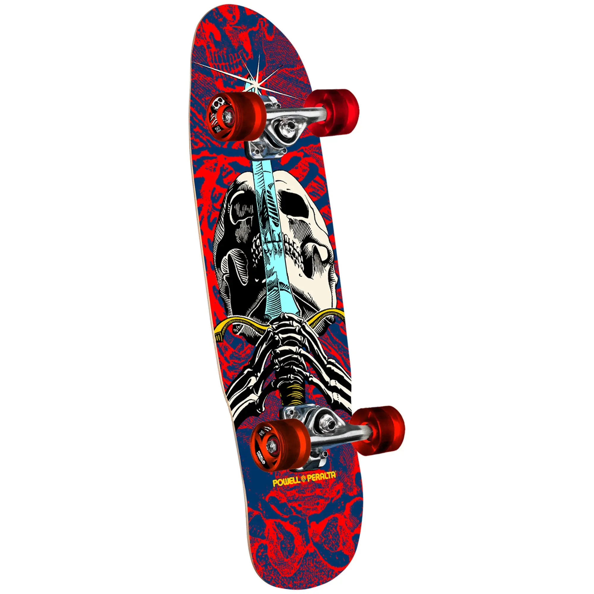 Powell Peralta Skateboard Complete Skull and Sword Cruiser Navy/Red 8.0" x 30"