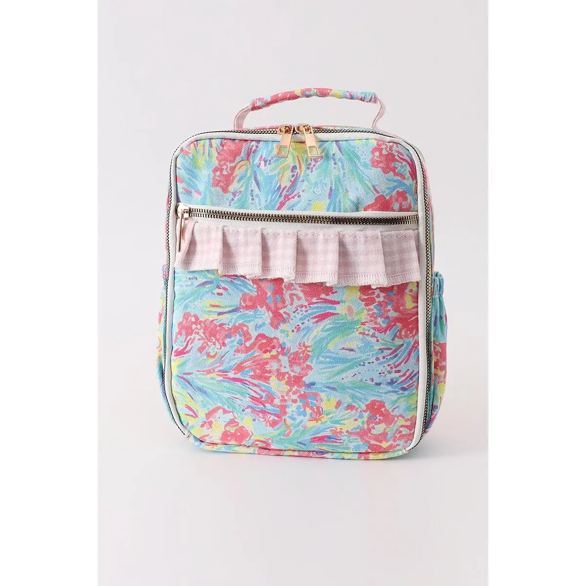 Green floral ruffle lunch bag Green floral ruffle lunch bag