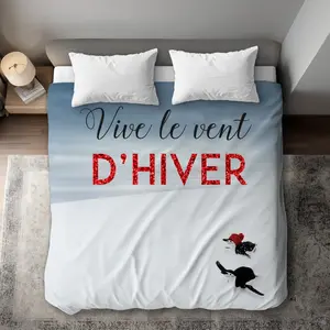 360 Stand Decorative Duvet Cover - C1DCKSW0GBFSUG Jingle All the Way Wildlife Quotes, King Size, White Begin Home Decor Style Bedding Linen Set