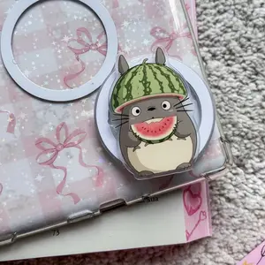 Cute Watermelon Totoro Phone Grip - Magnetic Pop Socket & Kickstand - Kawaii Anime Gift