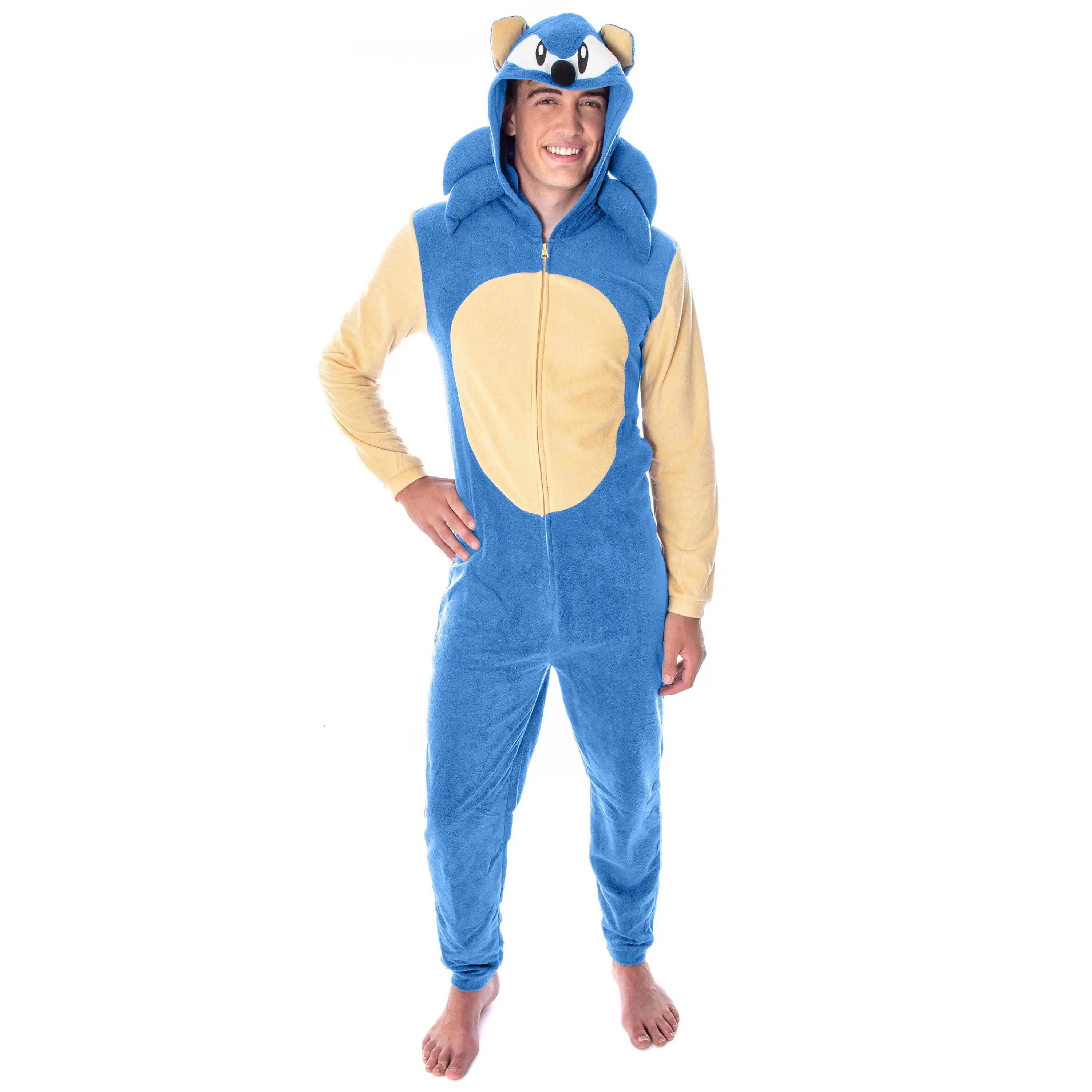 Sonic The Hedgehog Men's Video Game Character Costume One-Piece Union Suit Pajama Onesie
