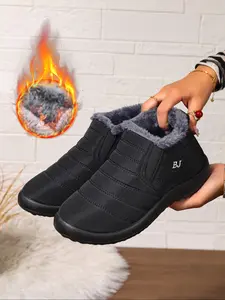 Women's Large Size Lightweight Comfortable Snow Boots, Anti-Slip Short Winter Warm Fleece Boots, Perfect Gift for Outdoor Activities, Winter Warm Shoes