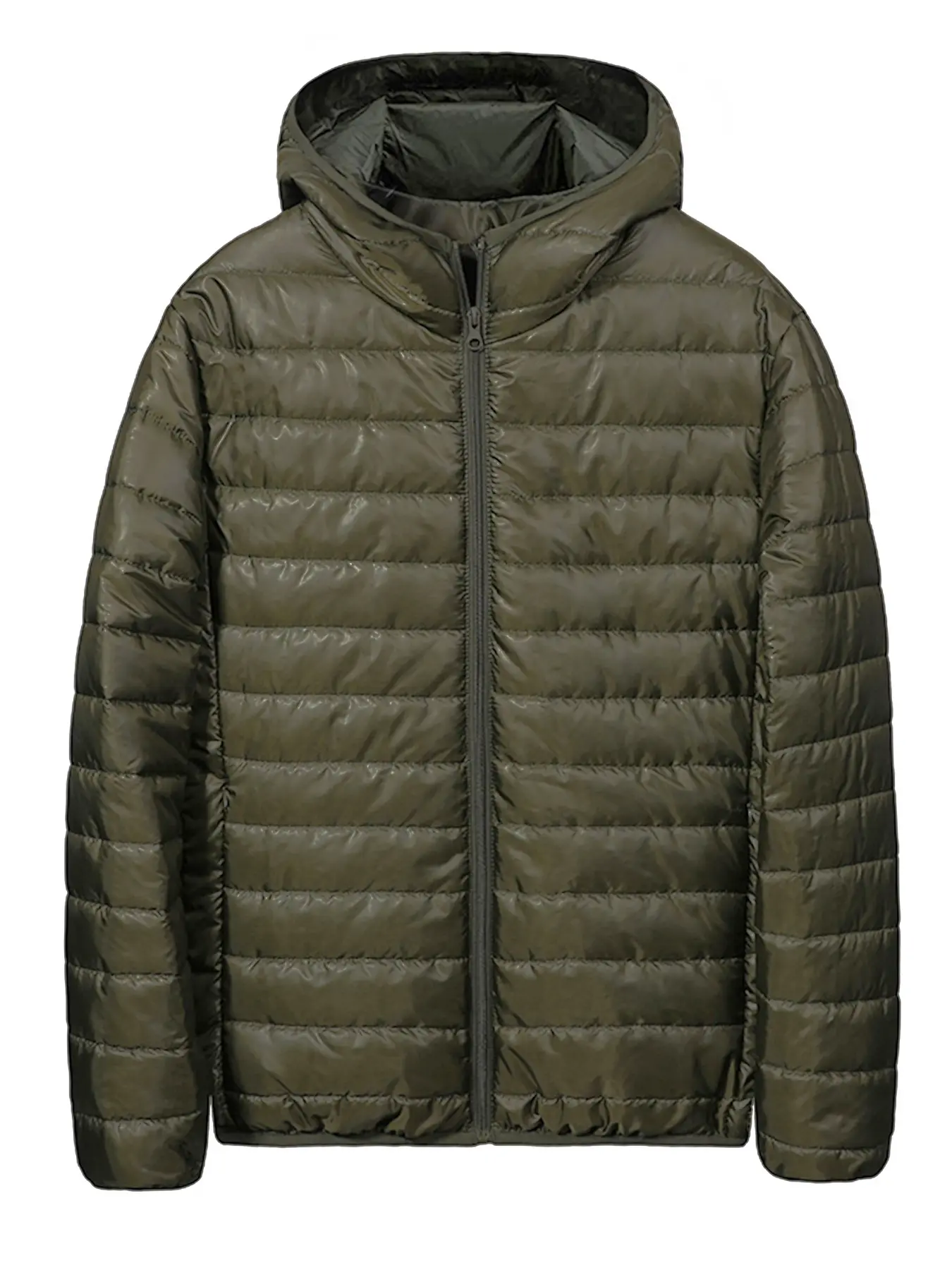 Men's Street Style Cotton Jacket, Fitted & Thickened Warm Coat, Puffer Jacket, Casual Plain Design, Fall & Winter Fashion, Comfortable Outerwear