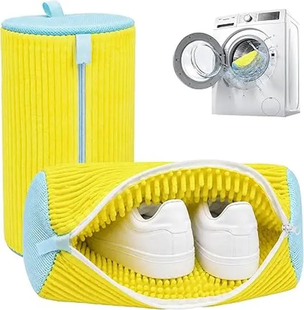 2PCS XXL Shoe Washing Machine Bags for Washer and Dryer Reusable Durable Zipper Sneaker Tennis Shoe Cleaning Bag for All Shoe Types