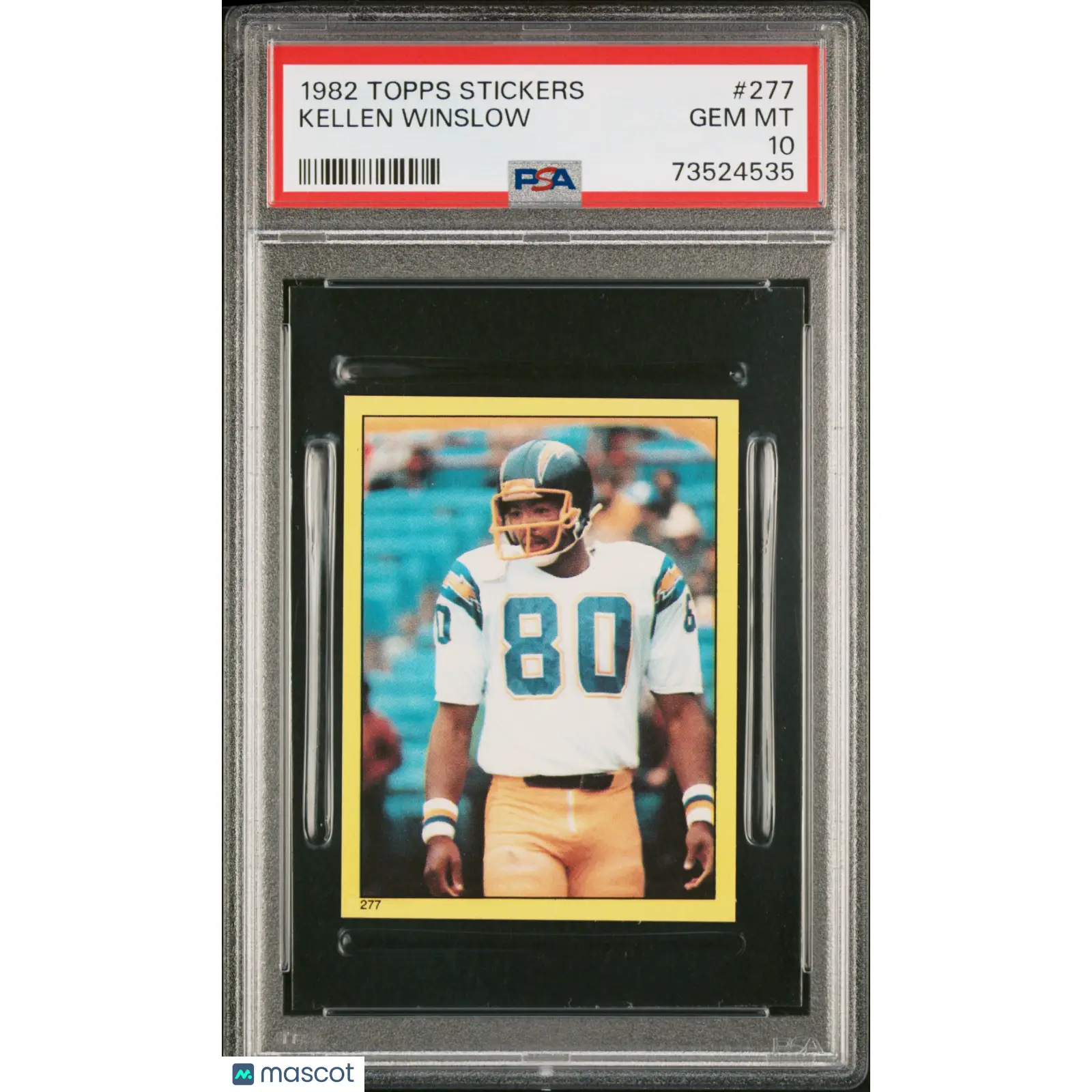 Kellen Winslow PSA 1982 Topps Stickers Football #277 10 73524535