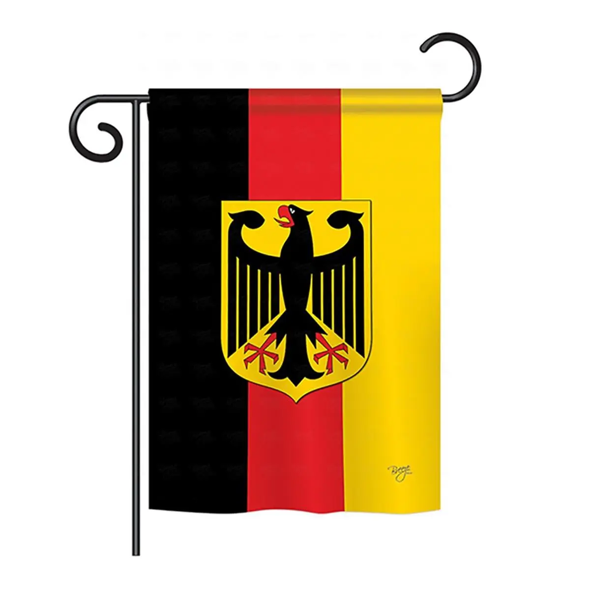 212 MAIN Nationality Theme Germany Mini Flag Complete Kit - 13x18.5in Double-Sided Vertical Garden Flag, Printed in USA, Banner Pole Stand Included, Weather Resistant 3-Layer Blockout Soft Fabric for Home Garden Display