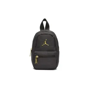 Jordan Metal Logo Polyester Mini Backpack, Compact Functional Minimalist Versatile Backpack for Daily Use, Compact Backpack