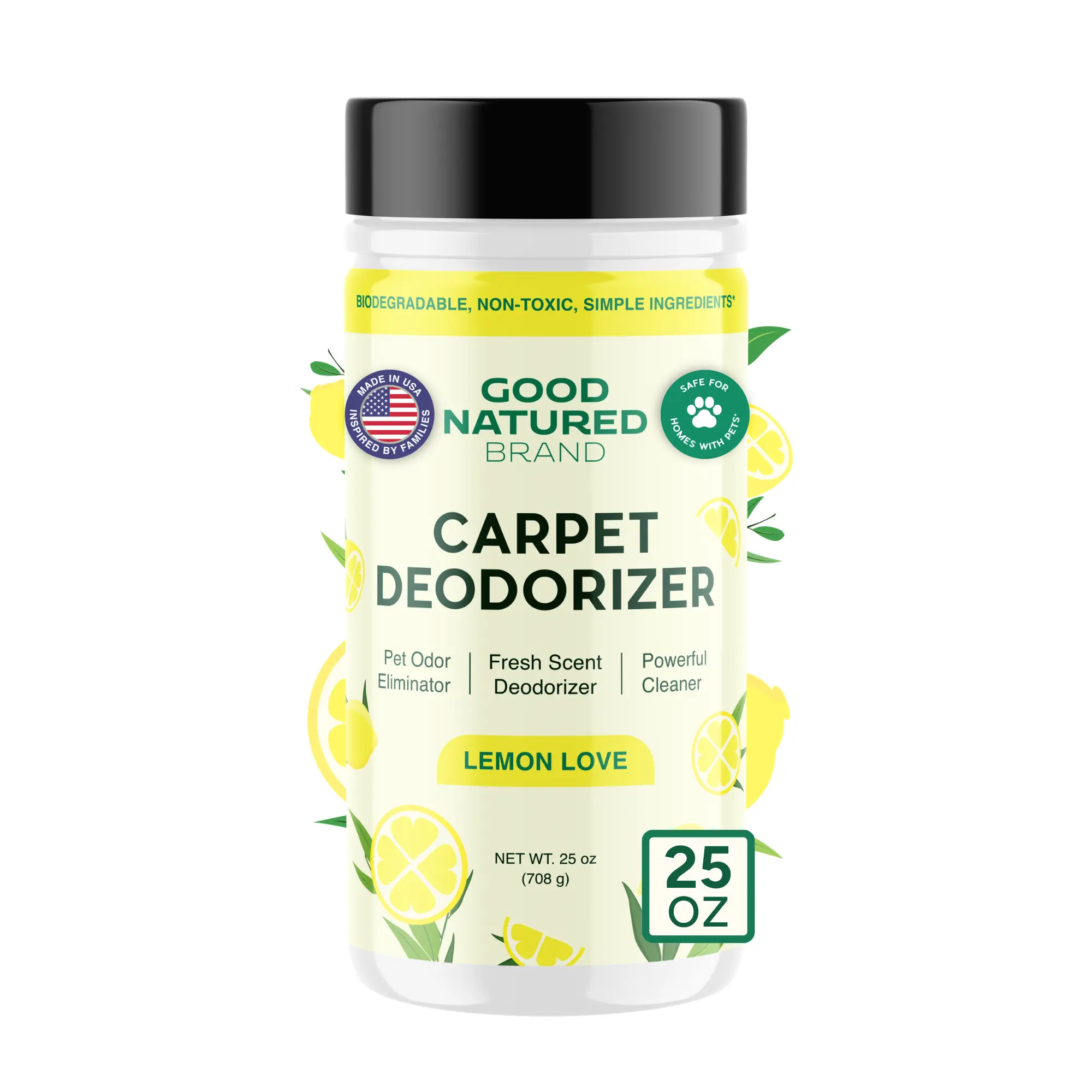 Good Natured Brand Household Carpet Deodorizer Eliminator - Lemon Fresh Lift Scent, 25 oz