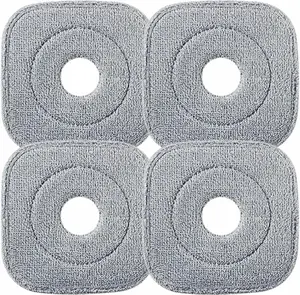 Square Spin Mop Head Replacement for KZKR,Mop Replace Head Squeeze Spin Mop Heads Replacements,Microfiber Mop Refills,Easy Cleaning Mop Head Replacement for Cleaning All Hard-surfaced Floor (4PCS)