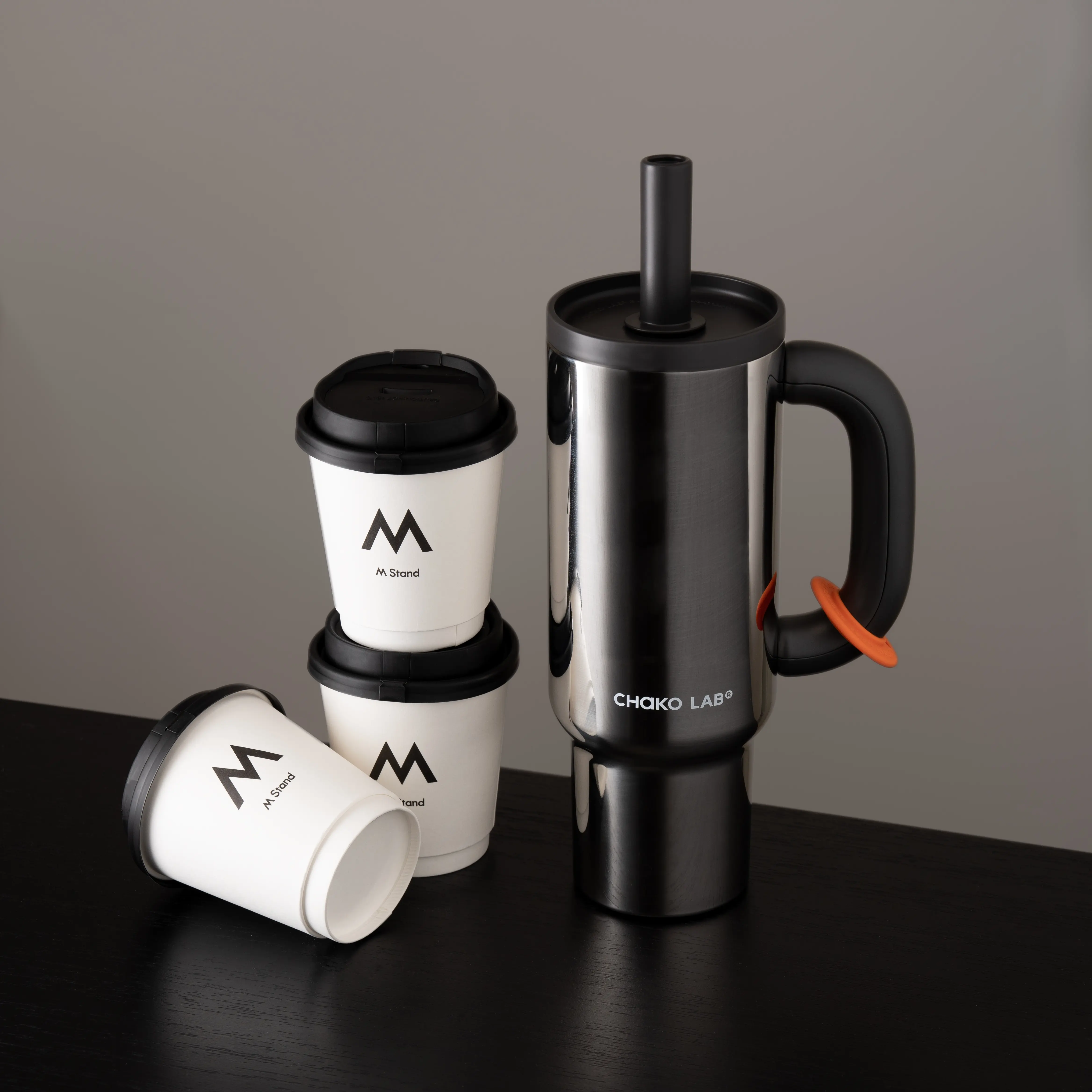 CHaKOLAB BaWangCup 1000ml Stainless Steel Vacuum Insulated Coffee Tumbler - Ceramic, Silicone Accents - Heat-Resistant Portable Kitchenware Drinkware Flask