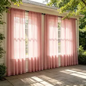 4 Pcs Elegant Decorative Sheer Curtains, fine light filtering without blocking sight, smooth drape and fashionable look, suitable for most home decoration styles and indoor daily use.