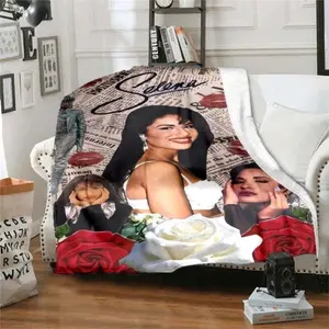 Selena Quintanilla Vintage Blanket Art Flannel Soft Warm Plush Blanket For Sofa Bed Bedroom Living Room Travel Picnic BlanketGift For Mom, Festival Gift, Gift For Man&Women, Special Gift, Cozy Blanket