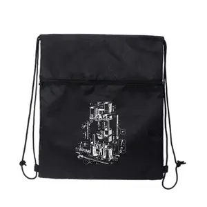 Chrome Drum Kit Exploded View Sleek Design Durable Drawstring Zipper Backpack for Outdoor Hiking and Camping Trips