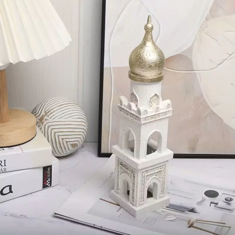 Middle Eastern Style Resin Statue Decoration, Mosque Tower Figurine, Holiday and Daily Decor, Religious Home Decor, Unique Home Ornament, Islamic Home Decor, Religious Decorations