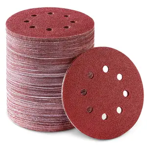 100 Pcs 8-Hole Hook&Loop Sanding Discs,60 80 120 180 240 320 400 600 1000 2000 Grit,Best Orbital Sander Pads for,Auto,Wood Polishing,Wet&Dry Sandpaper for Orbital Sander.