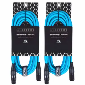 Clutch 10' Blue Sure-Fit XLR Female to XLR Male Microphone / Speaker Cables Duo Package