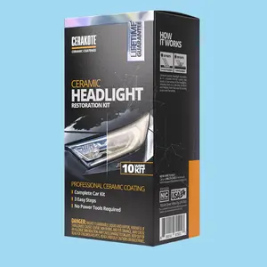 CERAKOTE® Ceramic Headlight Restoration Kit – Guaranteed To Last As Long As You Own Your Vehicle – Brings Headlights Back to Like New Condition - No Power Tools Required - 10 Wipe Kit