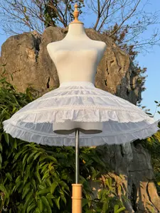 Adjustable Waist 3-Hoops Crinoline Petticoat Support Underskirt for Women, Wide Satin Waistband, Adds Volume to Ball Gown, Wedding, Party Dresses Bulk