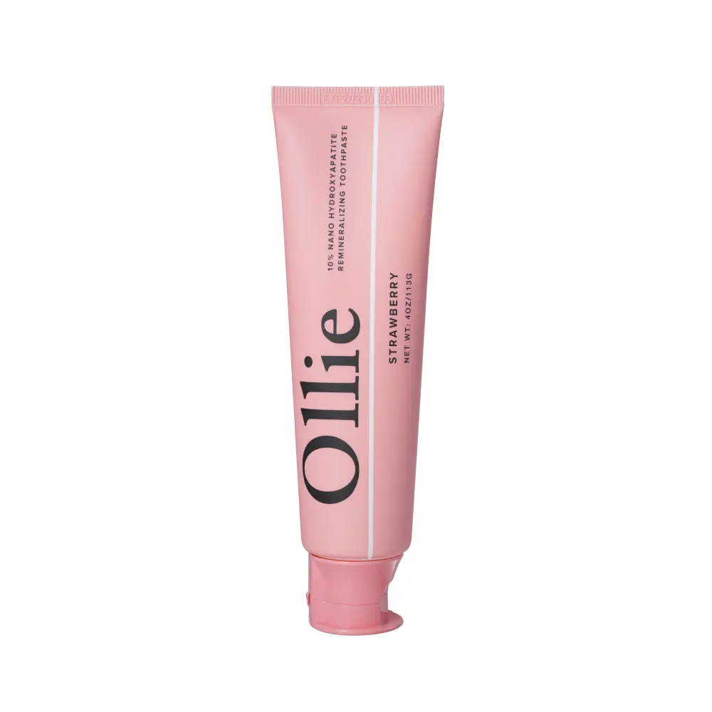 Ollie Fluoride-Free Hydroxyapatite Toothpaste | 10% Nano Hydroxyapatite | Strawberry Flavor | Enamel Support for Sensitive Teeth
