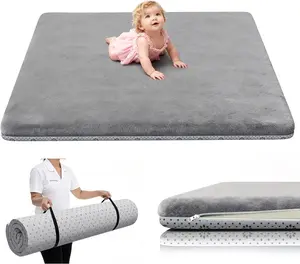 #DealsForYouDays，Baby Play Mat 50×50, Thick Floor Play Mat for Baby, Ultra Soft Foam Playpen Mat, Machine Washable Tummy Time Mat, Non-Slip Backing & Shock-Absorbing Cushion, Crawling Floor Pad for Infants, Toddlers & Kids