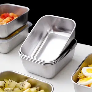 304 Stainless Steel Thickened Food Grade Refrigerator Storage Box, Square Microwave Safe Lunch Box, Reusable Meal Prep Container, Durable Lunch Box