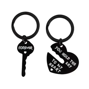 2pcs Set Men Women Cute Heart Key Keychain Couple Key Ring Lovers Key Chain Jewelry Accessory Gift outdoorfun