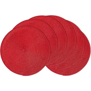 Round Braided Placemats 15 Inch Round Table Mats for Dining Tables Woven Heat Resistant Place mats Set of 6