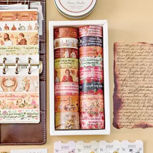 16 Rolls Christian Washi Tape Set Bible Verse and Inspirational Quote Tapes for Faith Journaling Prayer Planner Church Crafts Easter Gifts and Scripture Decor