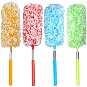 4-piece set, [microfiber] handheld [duster], [washable] microfiber cleaning tool, extendable [duster], used for cleaning offices, cars, computers, and air conditioners