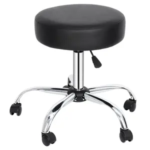 Segawe Adjustable Hydraulic Rolling Swivel Stool, Black Sit-Down Salon Furniture with Height Adjustment for Tattoo Spa Salons