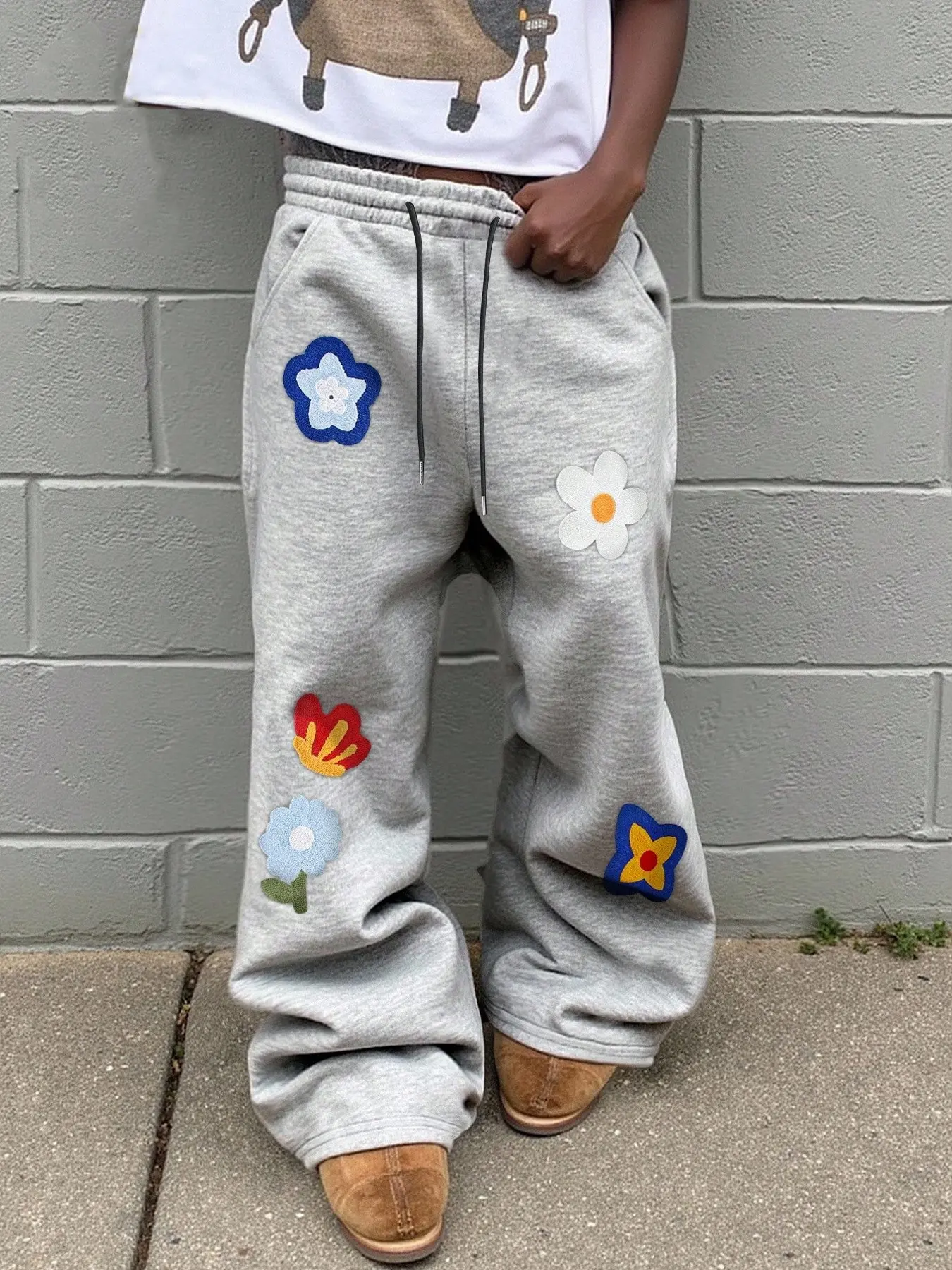 Tikmen Men's Casual Loose Drawstring Soft Comfy Knitted Sweatpants, Straight Leg Wide Leg Athletic Pants for All Occasions, Versatile Sportswear for Fall & Winter