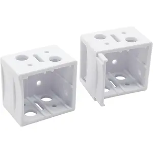 Waziaqoc 2PCS 1 Inch White Low Profile Plastic Blind Brackets for Window Blinds Headrail Box Mounting Bracket