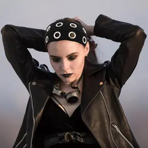 Fashion Punk Headband, Gothic Style Soft Non-Slip Elastic, Hollow Out Beach Vacation Headband, Yoga Sports Headband, Daily Wear, Adjustable Headband