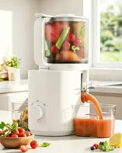 3-in-1 Masticating Juicer Machine, 7-inch Wide Feed Chute Cold Press Juicer, Whole Fruit & Vegetable Juicing, Sorbet & Nut Milk Maker, Easy to Clean, 120oz Large Capacity