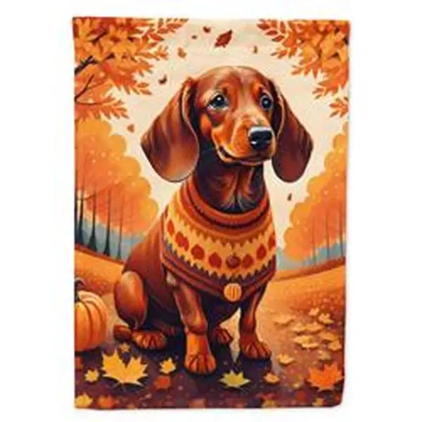 40 x 28 in. Unisex Dachshund Fall House Flag