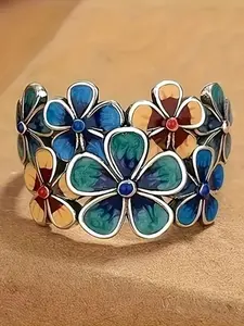 Vintage Bohemian Style Floral Design Rings, Fashionable Jewelry for Women & Men, Trendy All-match & Exquisite Jewelry for Birthday Gift