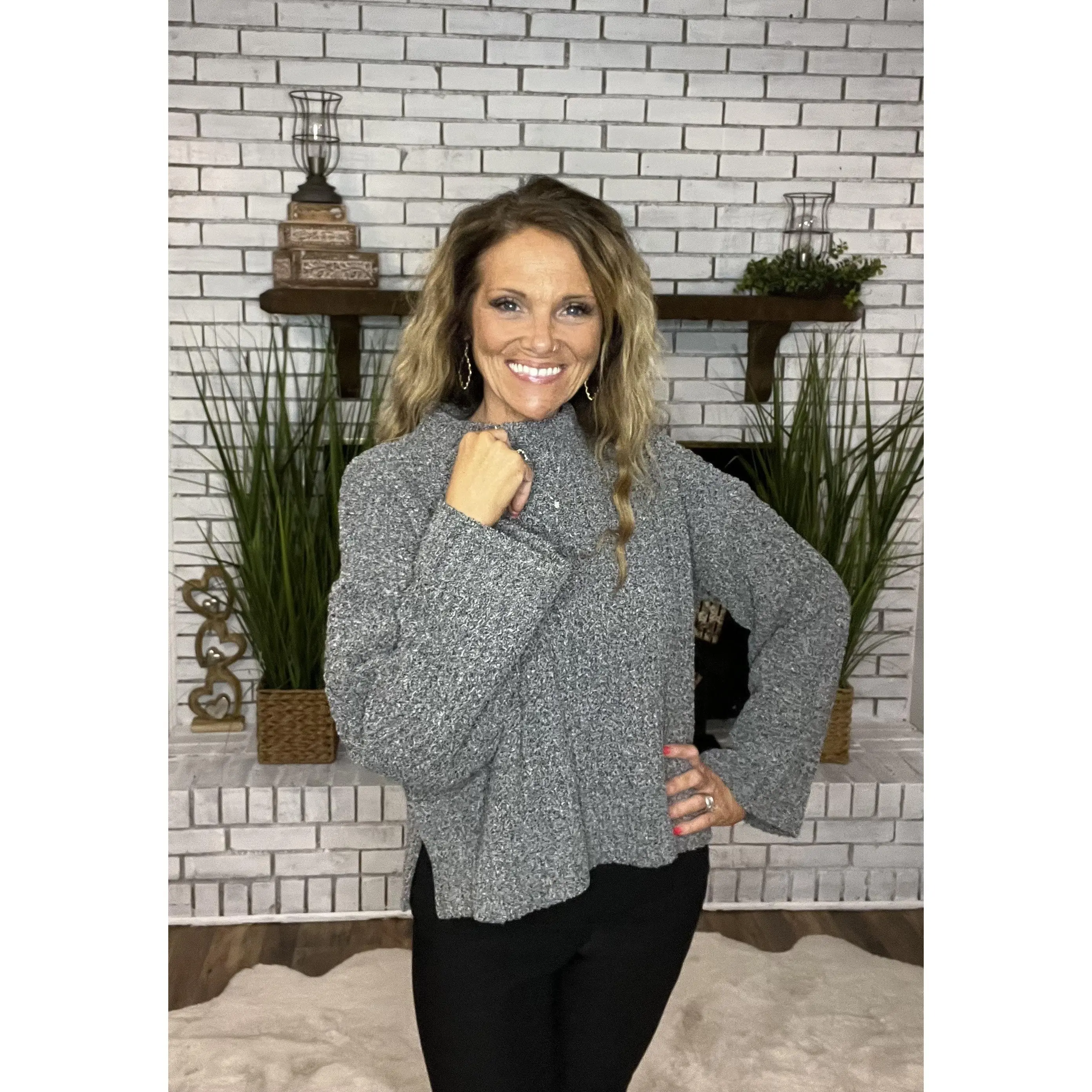 Charcoal Mingled Grey Sweater