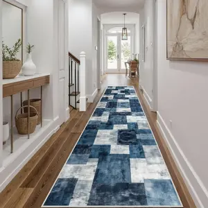 Geometric Pattern Kitchen Runner Rug, 1 Count Non-slip Soft Kitchen Mat, Rectangle Home Decor Floor Mat for Kitchen Living Room Bedroom