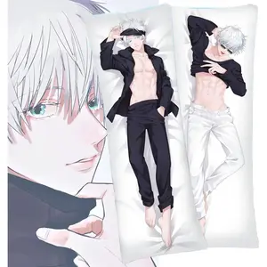 Gojo Body Pillow,Anime Body Pillow Anime,Anime Body Pillow Case Cover,Soft Anime Hugging Body Pillowcase Cover Dakimakura Double-Sided Peach Skin Pillow Cover Case(59in X 19.7in).