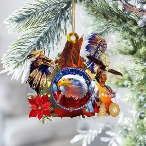 Eagle Old Native Chief Native Pride American - Unique Christmas Gift Decor Flat Acrylic Lightweight Ornament Cloth Room