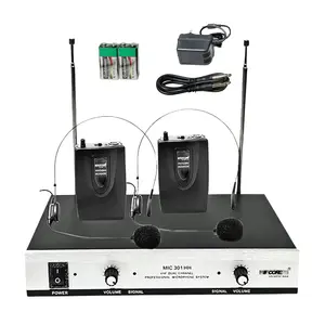 5Core Wireless Microphones w 2 Headset Portable Mini Microfono Inalambricos + Receiver 165ft Range