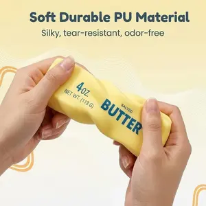 Stress Relief Toy，Mini Butter Block Squishy，Silky Elastic Texture，Anxiety Calming，New Upgrade
