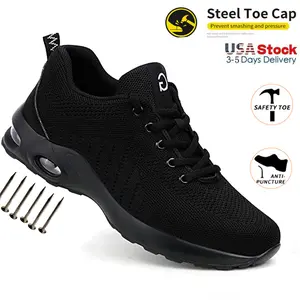 Work Sneakers Steel Toe Shoes Men Safety Shoes Puncture-Proof Work Shoes Boots Fashion Indestructible Footwear Security fashionable Footwear industrial construction