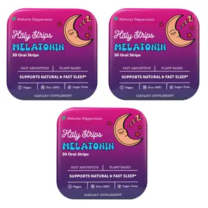 Oral Sleep Strips with 5mg Melatonin - Natural Sleep Support Supplementn - Naturally Ease Tension & Restlessness - 3 Packs