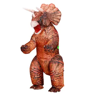3D Printed Triceratops Polyester Inflatable Costume, No Battery, Youth Adult Size, Fits 155-190cm, Halloween Cosplay Party Use Clothes