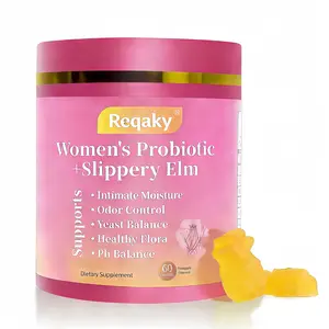 Women's Probiotic Gummies with Slippery Elm & Prebiotics for pH Balance and Dryness - Hawaiian Pineapple Flavor 60 Count Edible Dietary Supplement - Fitness